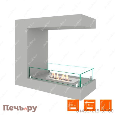Биокамин торцевой SteelHeat Long 600 фото 2