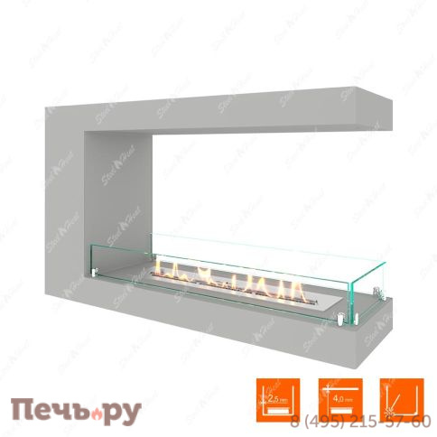 Биокамин торцевой SteelHeat Long 900 фото 2