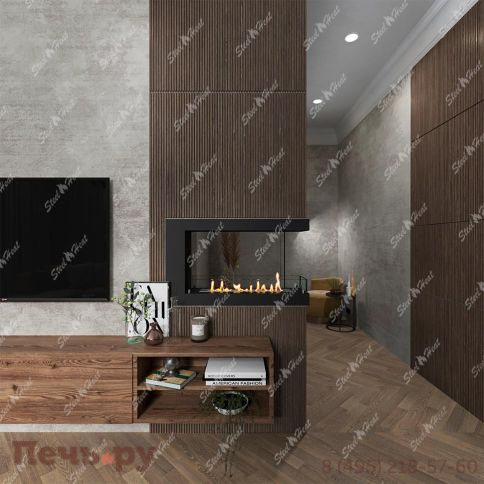 Биокамин торцевой SteelHeat Long 900 фото 7