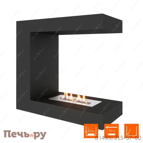 Биокамин торцевой SteelHeat One 600 фото