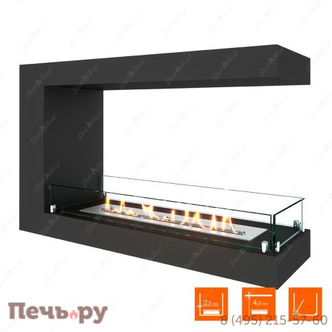 Биокамин торцевой SteelHeat One 900 фото 3