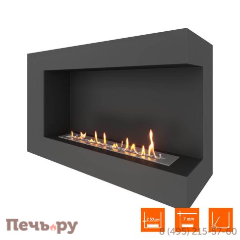 Биокамин угловой SteelHeat Grand 1000 фото