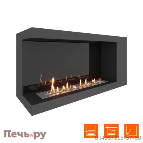 Биокамин угловой SteelHeat Long 1000 фото 7