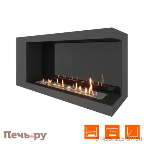 Биокамин угловой SteelHeat Long 1000 фото 8