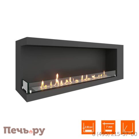 Биокамин угловой SteelHeat Long 1400 фото 3