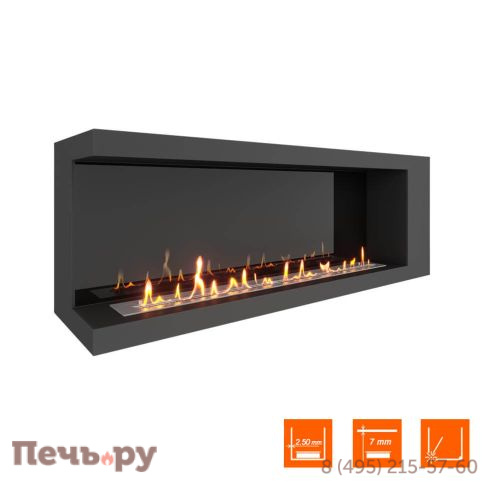 Биокамин угловой SteelHeat Long 1400 фото 7