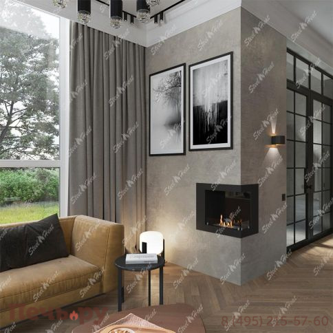 Биокамин угловой SteelHeat Long 600 фото 13