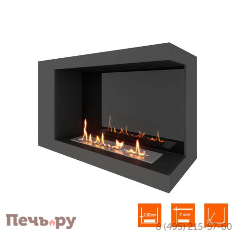 Биокамин угловой SteelHeat Long 800 фото 3