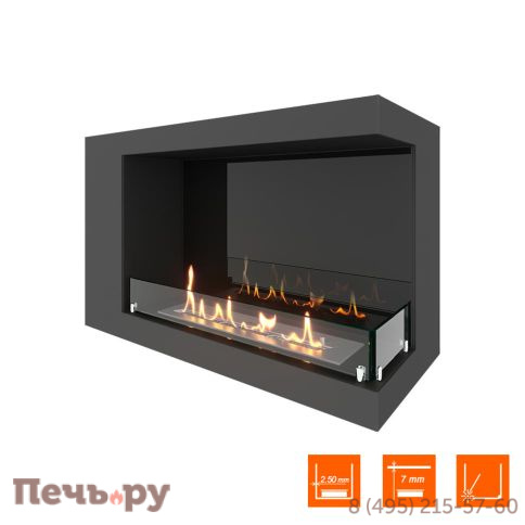 Биокамин угловой SteelHeat Long 800 фото 4