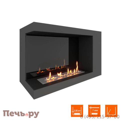 Биокамин угловой SteelHeat Long 800 фото 7