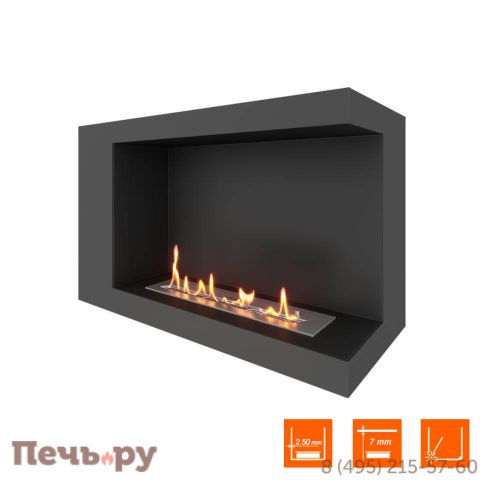 Биокамин угловой SteelHeat Long 800 фото