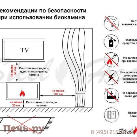 Биокамин в нишу SteelHeat Long 900 фото 7
