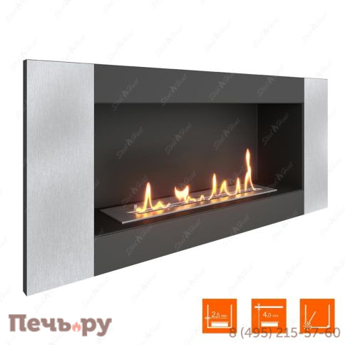 Биокамин в нишу SteelHeat Long-V 900 фото