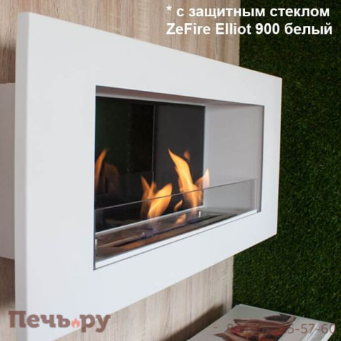 Биокамин ZeFire Elliot 900 белый со стемалитом фото 2