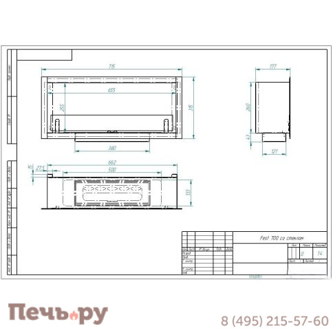 Биокамин ZeFire Fest 700  (Estetic Flame) фото 3