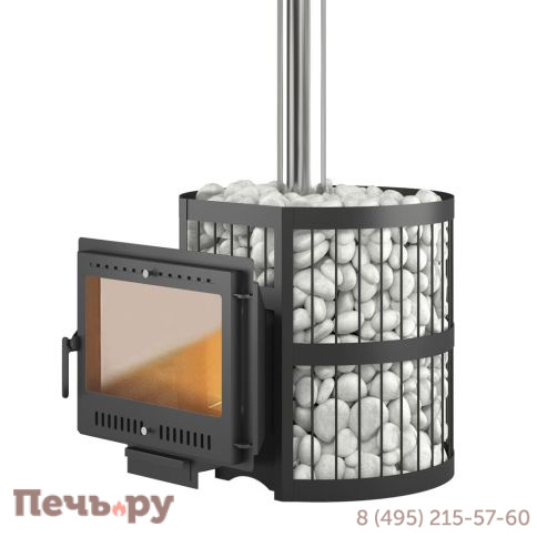 Чугунная банная печь Этна 24 Панорама М Стандарт фото
