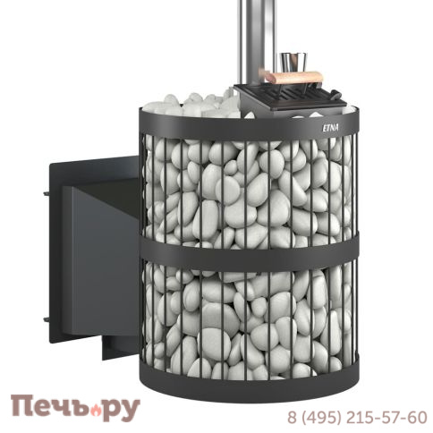 Чугунная банная печь Этна 24 Панорама М Закрытая каменка, Стандарт фото 3