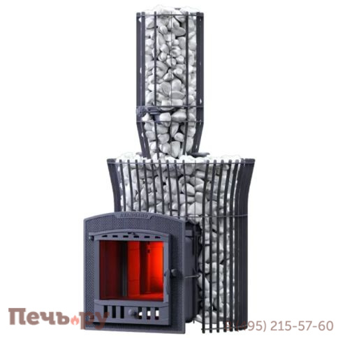 Чугунная банная печь GFS Авангард 30 (П2) в сетке Тюльпан фото 3