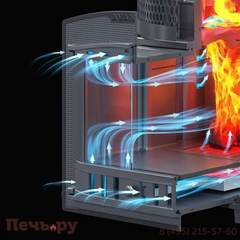 Чугунная банная печь GFS Авангард ЗК 25 (П2) Ураган в сетке Тюльпан фото 7