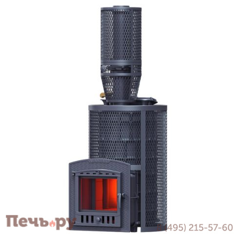 Чугунная банная печь GFS Авангард ЗК 40 (П2) Ураган в круглой сетке фото 2