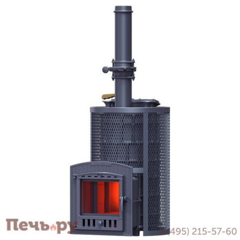 Чугунная банная печь GFS Авангард ЗК 40 (П2) Ураган в круглой сетке фото 3