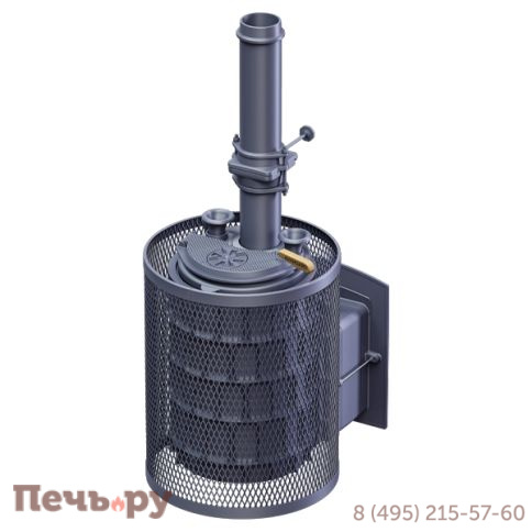 Чугунная банная печь GFS Авангард ЗК 40 (П2) Ураган в круглой сетке фото 4