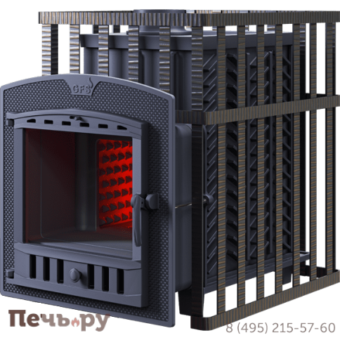 Чугунная банная печь GFS ЗК 25 (П2) в сетке фото