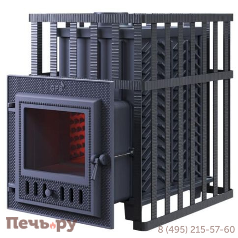 Чугунная банная печь GFS ЗК 30 (М) в сетке фото