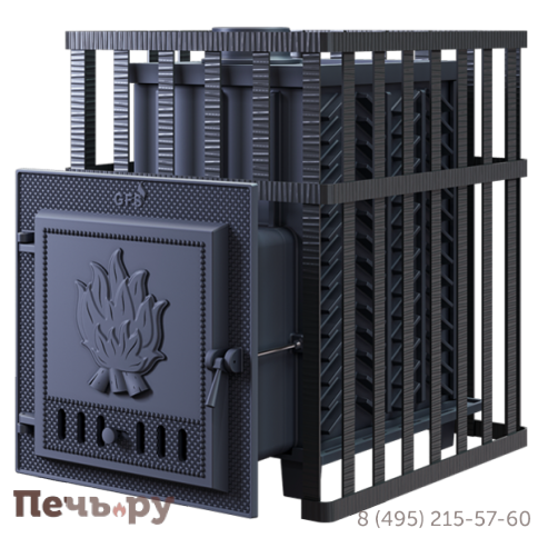 Чугунная банная печь GFS ЗК 45 в сетке фото