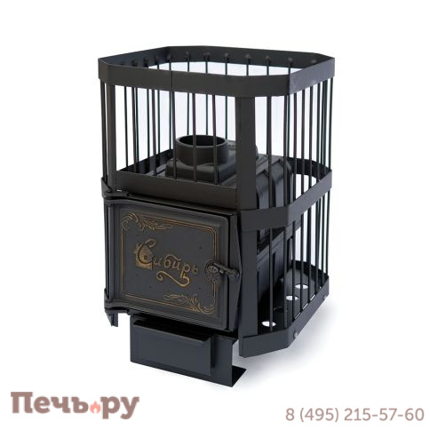 Чугунная банная печь НМК Сибирь-15 без ВТК (сетка) фото 2