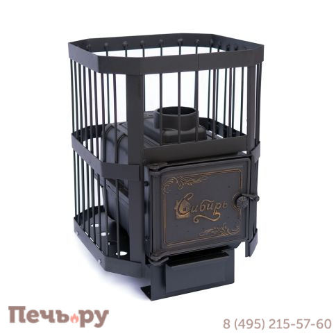 Чугунная банная печь НМК Сибирь-15 без ВТК (сетка) фото 3