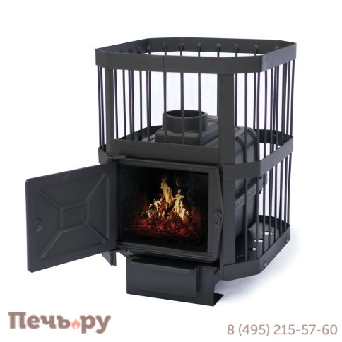 Чугунная банная печь НМК Сибирь-15 без ВТК (сетка) фото