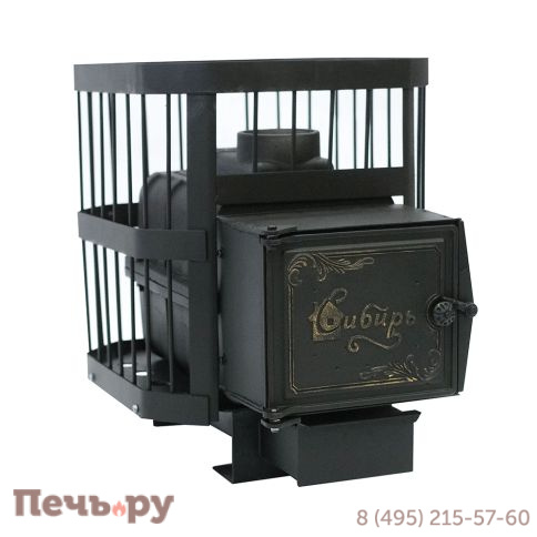 Чугунная банная печь НМК Сибирь-15 с ВТК (сетка) фото 3