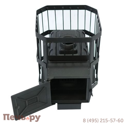 Чугунная банная печь НМК Сибирь-15 с ВТК (сетка) фото 4