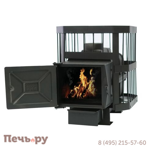 Чугунная банная печь НМК Сибирь-15 с ВТК (сетка) фото 5