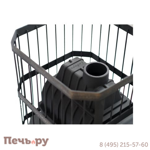 Чугунная банная печь НМК Сибирь-20, панорамная дверца (сетка) фото 2