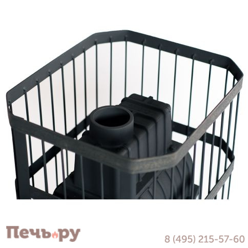 Чугунная банная печь НМК Сибирь-22, панорамная дверца (сетка) фото 6
