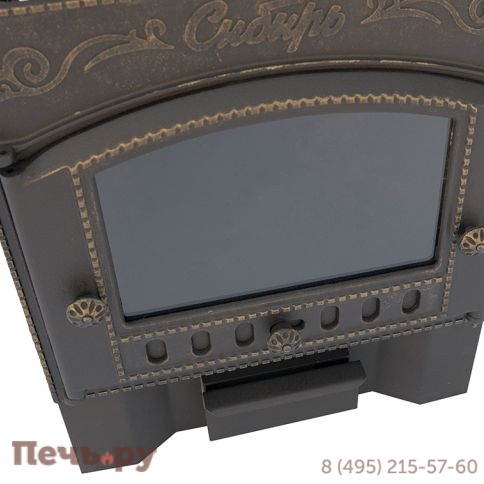 Чугунная банная печь НМК Сибирь-24 каминная топочная дверца (сетка) фото 5