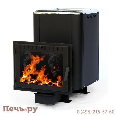 Чугунная банная печь НМК Сибирь-24 панорамная дверца (конвекционная) фото 2