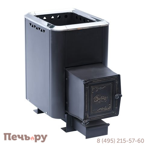 Чугунная банная печь НМК Сибирь-24 универсальная чугунная дверца (конвекционная) фото 2
