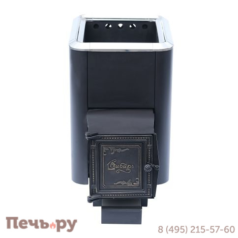 Чугунная банная печь НМК Сибирь-24 универсальная чугунная дверца (конвекционная) фото 3