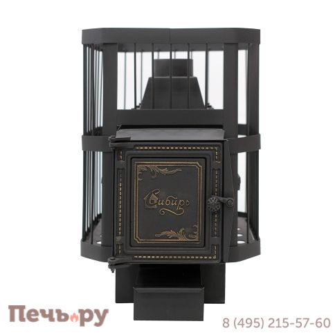 Чугунная банная печь НМК Сибирь-24 универсальная чугунная дверца (сетка) фото 7