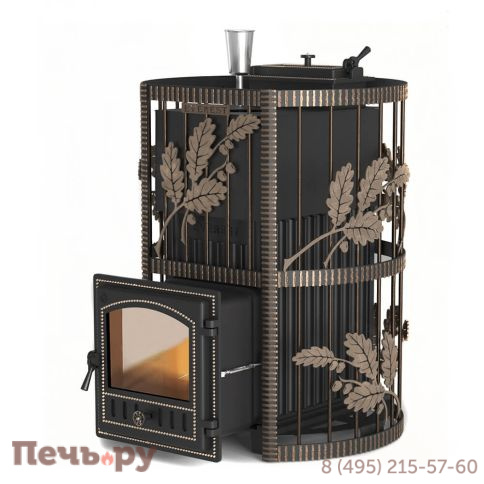 Чугунная банная печь Эверест Ковка 24 (280) закрытая каменка фото