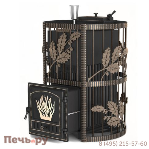Чугунная банная печь Эверест Ковка 24 (281) закрытая каменка фото