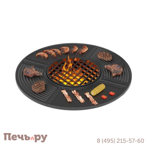 Чугунная костровая чаша Везувий Fantastic Ø 700 Престиж (чаша + подставка престиж +крышка) фото 2