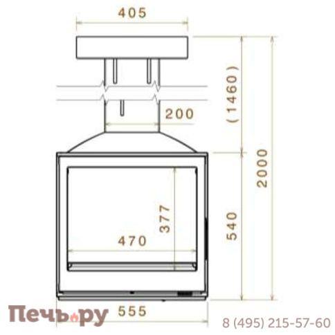 Чугунный камин Liseo Castiron LCI 5 GF BG Sky, черное стекло фото 3
