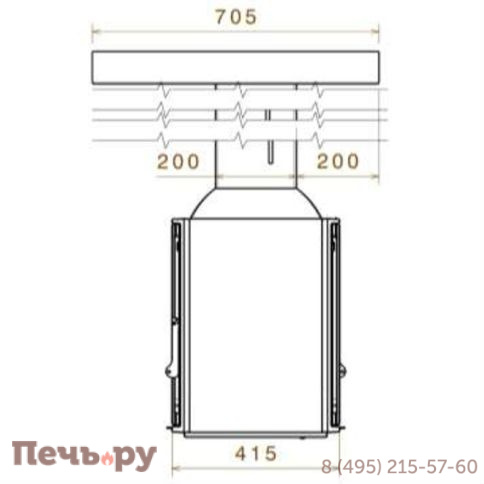 Чугунный камин Liseo Castiron LCI 5 GF BG Sky, черное стекло фото 4