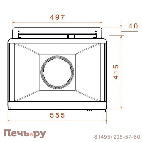 Чугунный камин Liseo Castiron LCI 5 GLR Wall, два боковых стекла фото 8