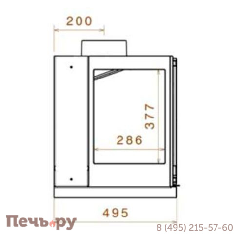 Чугунный камин Liseo Castiron LCI 7 GLR Wall, два боковых стекла фото 4