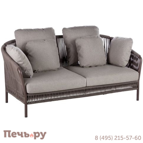 Диван двухместный плетеный с подушками Point Weave фото